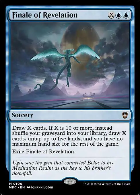 mtg blue draw x cards Magic The Gathering Murders at Karlov Manor Commander Single Card Mythic Rare Finale of Revelation 106 FOIL Look at the top X cards of your library Fun card draw to throw