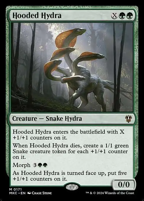 Magic The Gathering Murders at Karlov Manor Commander Single Card Mythic Rare Hooded Hydra 171 FOIL - ToyWiz Magic The Gathering Murders at Karlov Manor Commander Single Card Mythic Rare Hooded Hydra 171 FOIL - ToyWiz