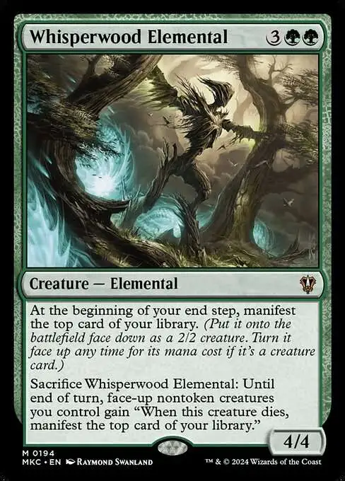 Magic The Gathering Murders at Karlov Manor Commander Single Card Mythic  Rare Whisperwood Elemental 194 - ToyWiz