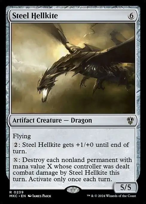 MtG Murders at Karlov Manor Commander Rare Steel Hellkite #239