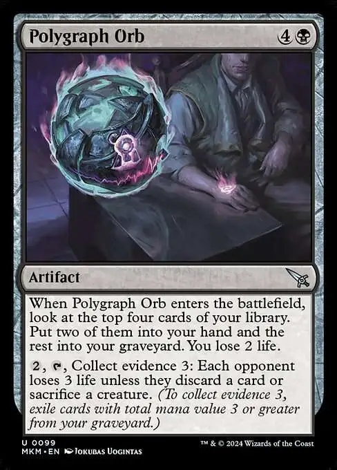 Magic The Gathering Murders at Karlov Manor Single Card Uncommon Polygraph Orb 99 FOIL - ToyWiz Magic The Gathering Murders at Karlov Manor Single Card Uncommon Polygraph Orb 99 FOIL - ToyWiz