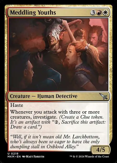 Magic The Gathering Murders at Karlov Manor Single Card Uncommon Meddling  Youths 219 - ToyWiz