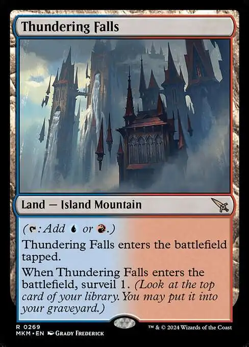 MtG Murders at Karlov Manor Rare Thundering Falls #269 [Prerelease FOIL]