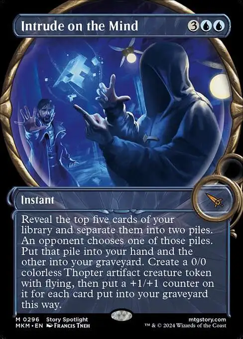 Magic The Gathering Murders at Karlov Manor Single Card Mythic Rare Intrude  on the Mind 296 Magnified Showcase FOIL - ToyWiz
