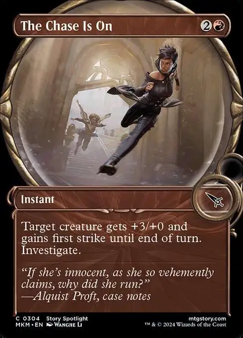 Magic The Gathering Murders at Karlov Manor Single Card Common The Chase Is On 304 Magnified Showcase FOIL - ToyWiz Magic The Gathering Murders at Karlov Manor Single Card Common The Chase Is On 304 Magnified Showcase FOIL - ToyWiz