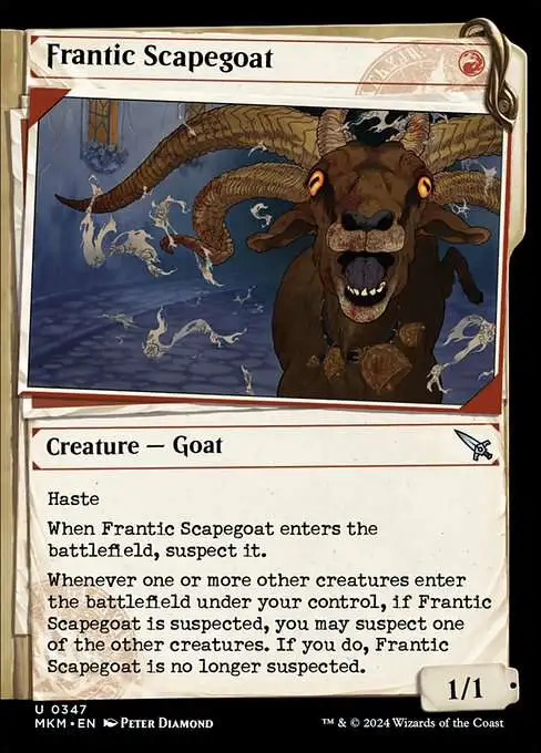 Magic The Gathering Murders at Karlov Manor Single Card Uncommon Frantic Scapegoat 347 Dossier Showcase - ToyWiz Magic The Gathering Murders at Karlov Manor Single Card Uncommon Frantic Scapegoat 347 Dossier Showcase - ToyWiz