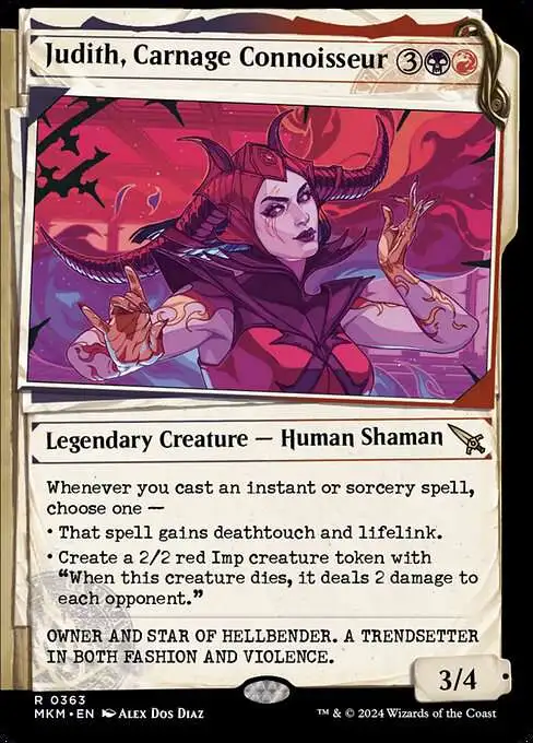 MtG Murders at Karlov Manor Rare Judith, Carnage Connoisseur #363 [Dossier Showcase]
