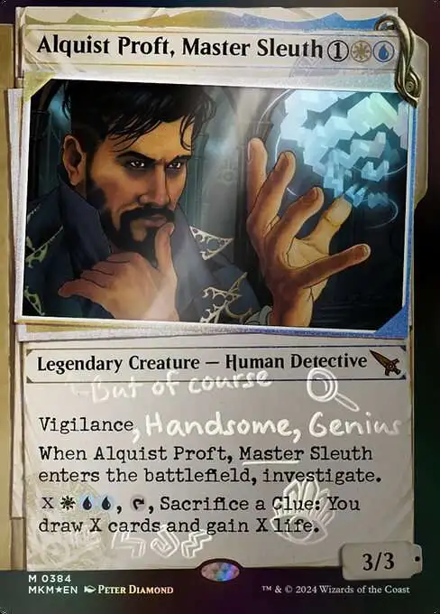 Magic The Gathering Murders at Karlov Manor Single Card Mythic Rare Alquist Proft, Master Sleuth 384 Invisible Ink Showcase - ToyWiz Magic The Gathering Murders at Karlov Manor Single Card Mythic Rare Alquist Proft, Master Sleuth 384 Invisible Ink Showcase - ToyWiz
