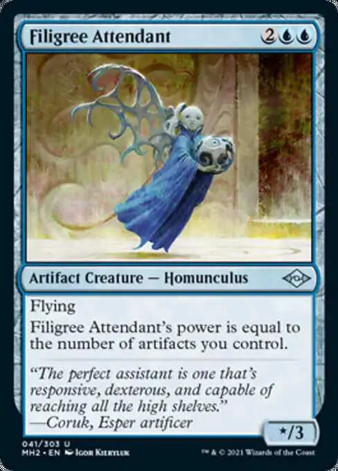 MtG Trading Card Game Modern Horizons 2 Uncommon Filigree Attendant #41