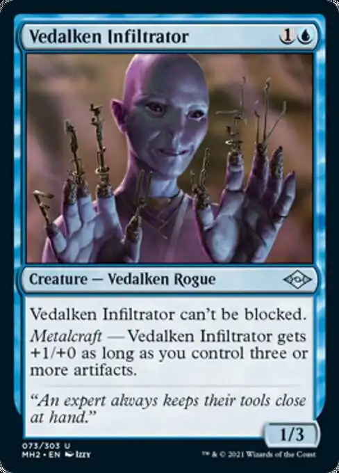 Magic The Gathering Trading Card Game Modern Horizons 2 Single Card  Uncommon Vedalken Infiltrator 73 FOIL - ToyWiz