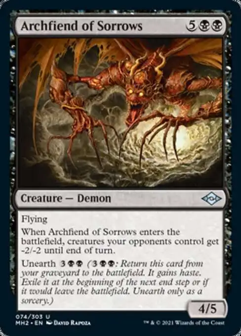 MtG Trading Card Game Modern Horizons 2 Uncommon Archfiend of Sorrows #74