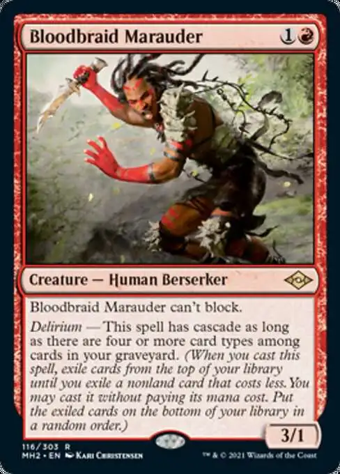 MtG Trading Card Game Modern Horizons 2 Rare Bloodbraid Marauder #116