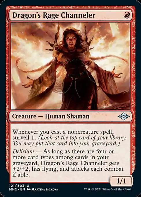 MtG Trading Card Game Modern Horizons 2 Uncommon Foil Dragon's Rage Channeler #121