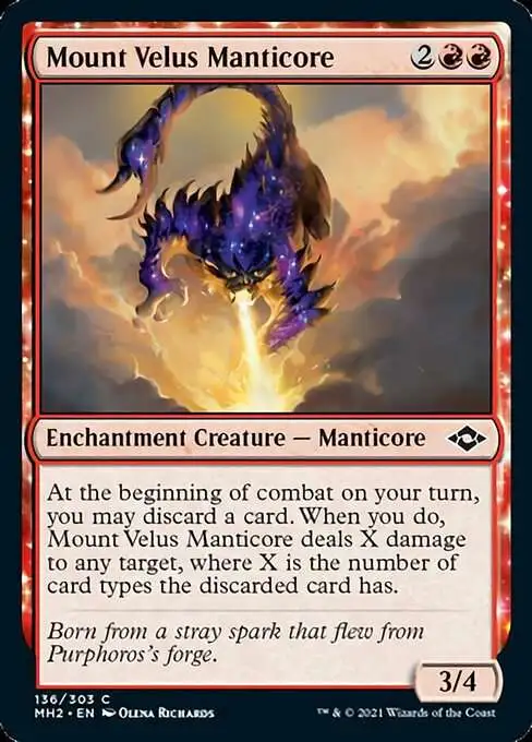 MtG Trading Card Game Modern Horizons 2 Common Foil Mount Velus Manticore #136