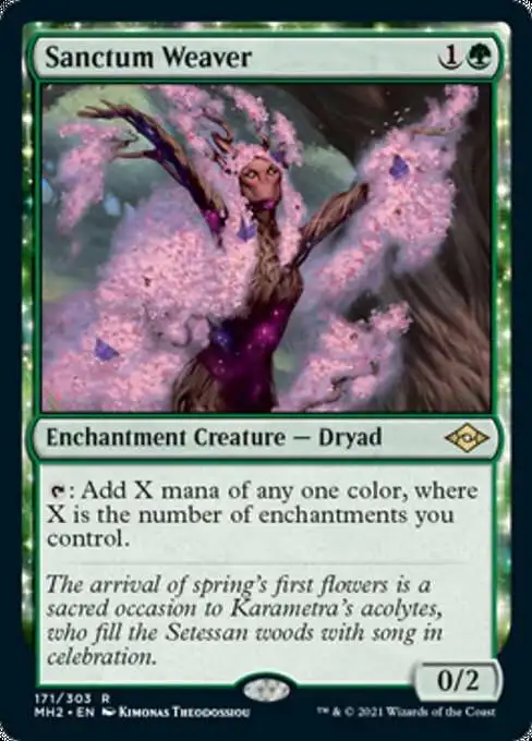 MtG Trading Card Game Modern Horizons 2 Rare Sanctum Weaver #171