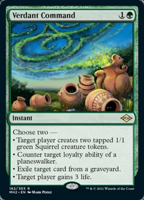 MtG Trading Card Game Modern Horizons 2 Rare Foil Verdant Command #182