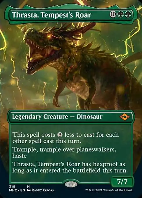 MtG Trading Card Game Modern Horizons 2 Mythic Rare Thrasta, Tempest's Roar #318 [FOIL Alternate Art Borderless]