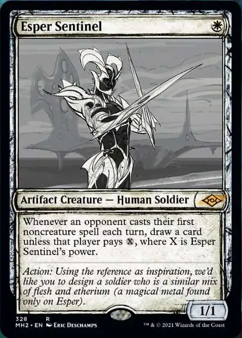 Magic The Gathering Trading Card Game Modern Horizons 2 Single Card Rare Esper Sentinel 328 Showcase - ToyWiz Magic The Gathering Trading Card Game Modern Horizons 2 Single Card Rare Esper Sentinel 328 Showcase - ToyWiz