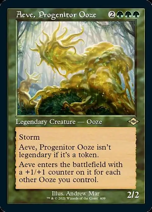 MtG Trading Card Game Modern Horizons 2 Rare Aeve, Progenitor Ooze #409 [Retro Frame Foil]