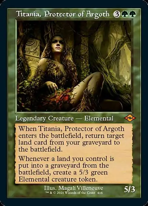 MtG Trading Card Game Modern Horizons 2 Mythic Rare Titania, Protector of Argoth #416 [Retro Frame Foil]