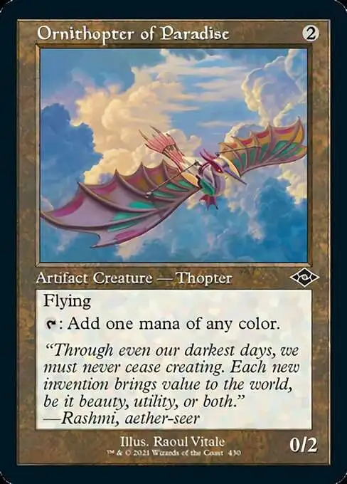 MtG Trading Card Game Modern Horizons 2 Common Ornithopter of Paradise #430 [Retro Frame Foil]