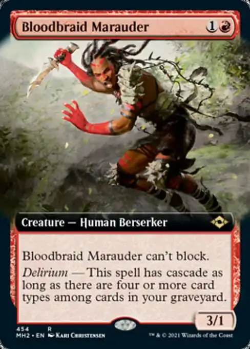 MtG Trading Card Game Modern Horizons 2 Rare Bloodbraid Marauder #454 [Extended Art]