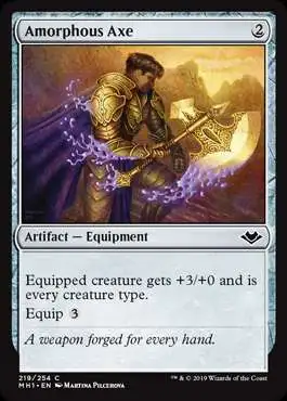 MtG Trading Card Game Modern Horizons Common Foil Amorphous Axe #219