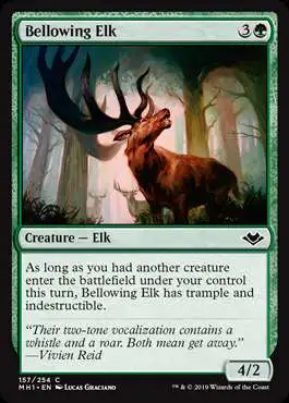 MtG Trading Card Game Modern Horizons Common Foil Bellowing Elk #157