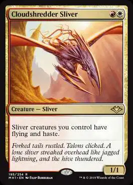 MtG Trading Card Game Modern Horizons Rare Foil Cloudshredder Sliver #195