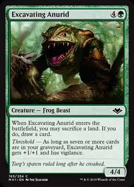 MtG Trading Card Game Modern Horizons Common Foil Excavating Anurid #163