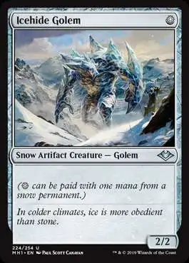MtG Trading Card Game Modern Horizons Uncommon Foil Icehide Golem #224