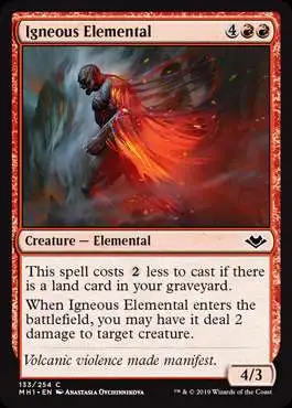 MtG Trading Card Game Modern Horizons Common Foil Igneous Elemental #133