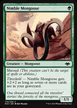 MtG Trading Card Game Modern Horizons Common Nimble Mongoose #174