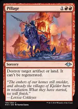 MtG Trading Card Game Modern Horizons Uncommon Foil Pillage #139