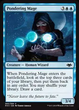 MtG Trading Card Game Modern Horizons Common Foil Pondering Mage #63