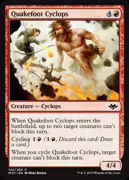 MtG Trading Card Game Modern Horizons Common Quakefoot Cyclops #142