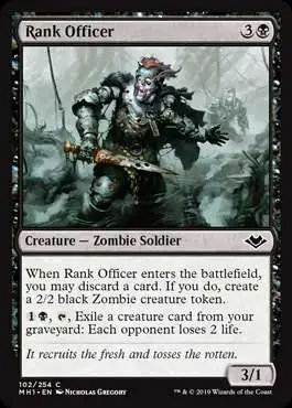 MtG Trading Card Game Modern Horizons Common Rank Officer #102