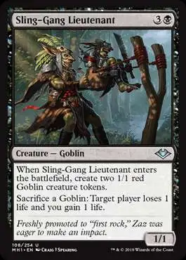 MtG Trading Card Game Modern Horizons Uncommon Sling-Gang Lieutenant #108