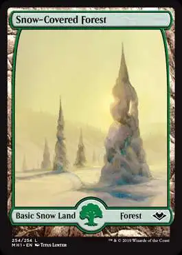 MtG Trading Card Game Modern Horizons Land Foil Snow-Covered Forest #254