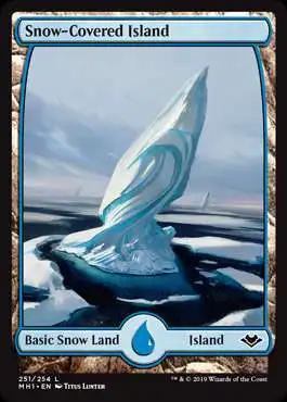 MtG Trading Card Game Modern Horizons Land Snow-Covered Island #251