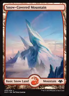 MtG Trading Card Game Modern Horizons Land Snow-Covered Mountain #253