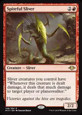 MtG Trading Card Game Modern Horizons Rare Foil Spiteful Sliver #148