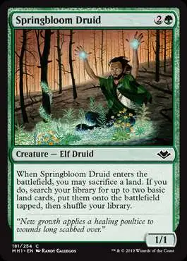 MtG Trading Card Game Modern Horizons Common Springbloom Druid #181