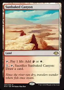 MtG Trading Card Game Modern Horizons Rare Sunbaked Canyon #247