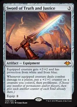 MtG Trading Card Game Modern Horizons Mythic Rare Sword of Truth and Justice #229