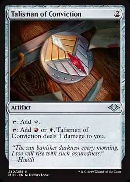 MtG Trading Card Game Modern Horizons Uncommon Talisman of Conviction #230