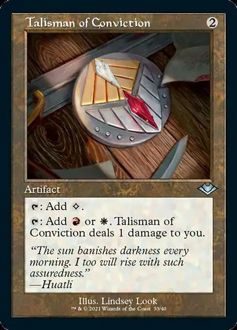 MtG Trading Card Game Modern Horizons Uncommon Talisman of Conviction R33 [Retro Frame, Foil]