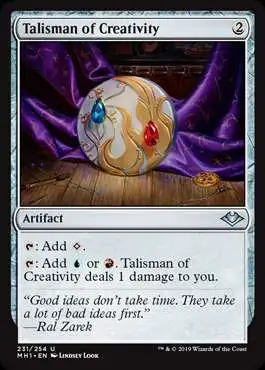 MtG Trading Card Game Modern Horizons Uncommon Talisman of Creativity #231