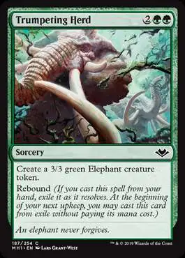 MtG Trading Card Game Modern Horizons Common Trumpeting Herd #187