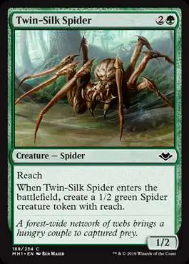 MtG Trading Card Game Modern Horizons Common Foil Twin-Silk Spider #188